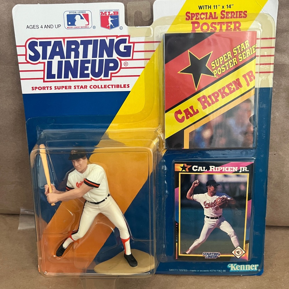Kenner Starting Lineup 1992 Cal Ripken Jr Baltimore Orioles Figure Card Poster